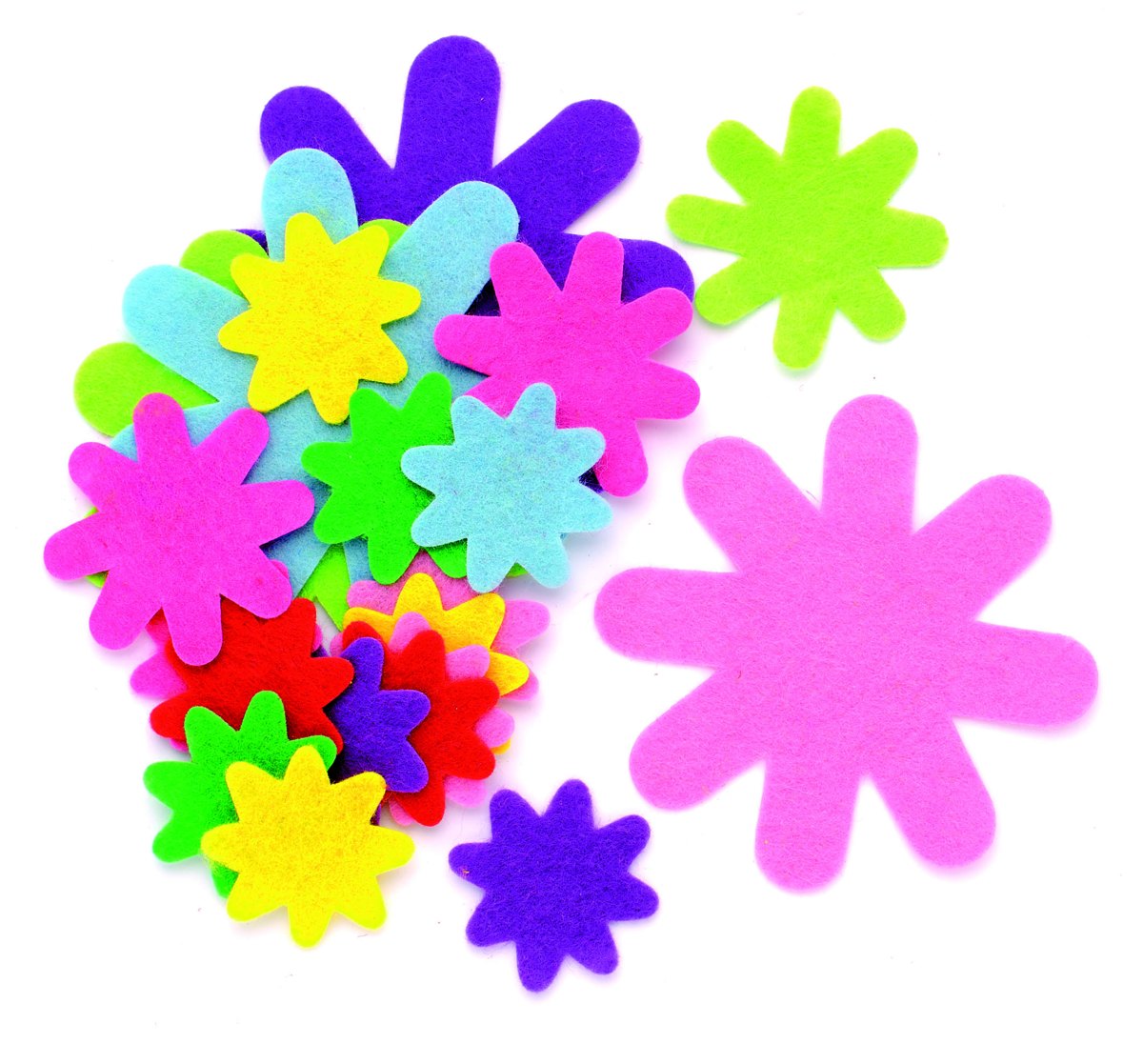 Felt flowers 3-5cm 50 pcs
